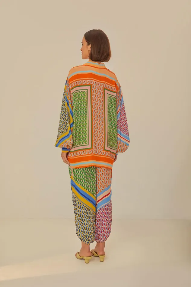 Women Mixed Cashew Scarf Pants Cashew Scarf Mix FARM Rio Pants