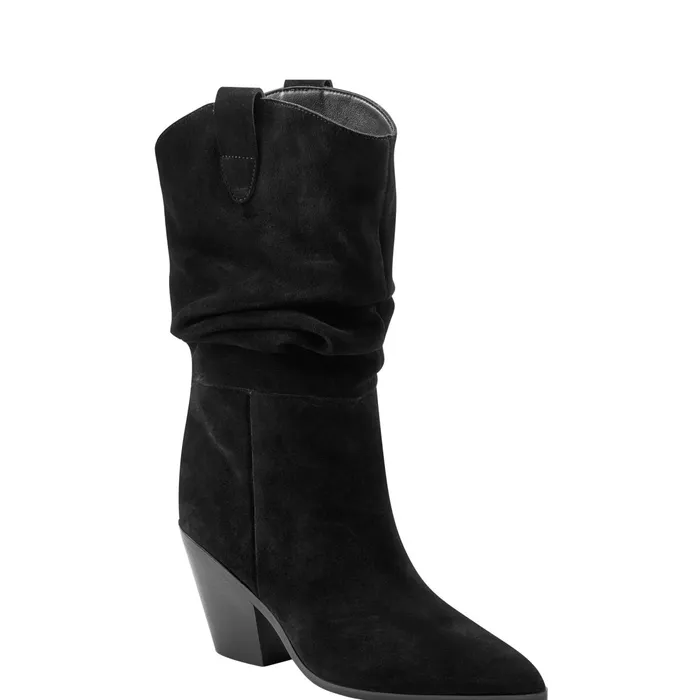 Women Myleea Slouchy Boot Black Suede Marc Fisher Boots