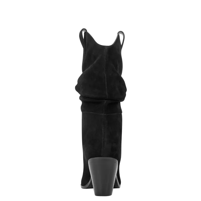 Women Myleea Slouchy Boot Black Suede Marc Fisher Boots