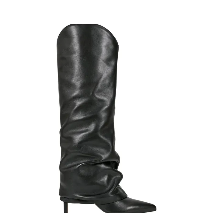 Women Nairine Foldover Dress Boot Black Leather Marc Fisher Boots