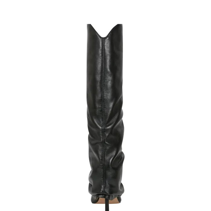 Women Nairine Foldover Dress Boot Black Leather Marc Fisher Boots