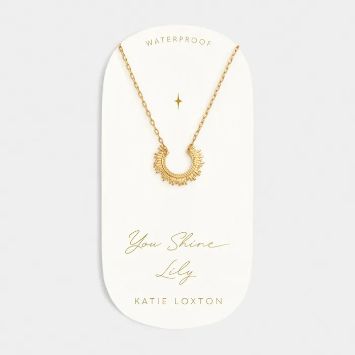 Women Necklaces Katie Loxton You Shine039 Waterproof Gold Charm Necklace