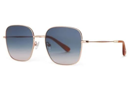 Women Nova Shiny Rose Gold Aqua Blush Gradient TOMS Sunglasses