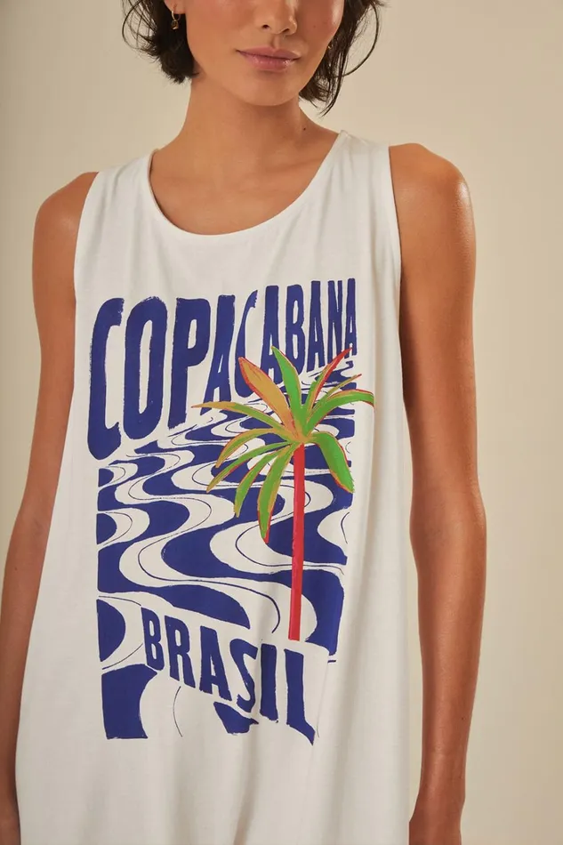 Women OffWhite Copacabana Jersey Jumpsuit Offwhite FARM Rio Jumpsuits