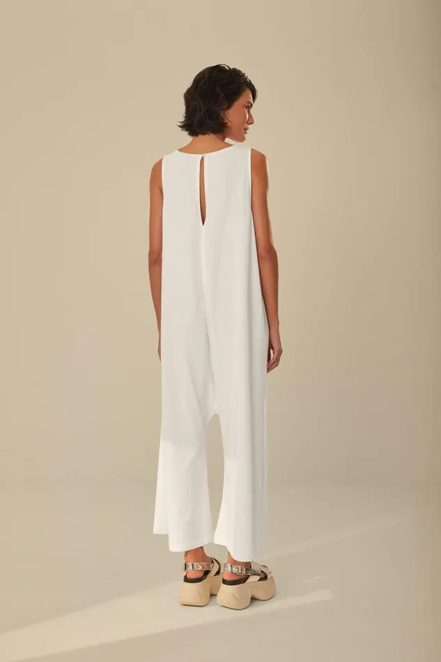 Women OffWhite Copacabana Jersey Jumpsuit Offwhite FARM Rio Jumpsuits