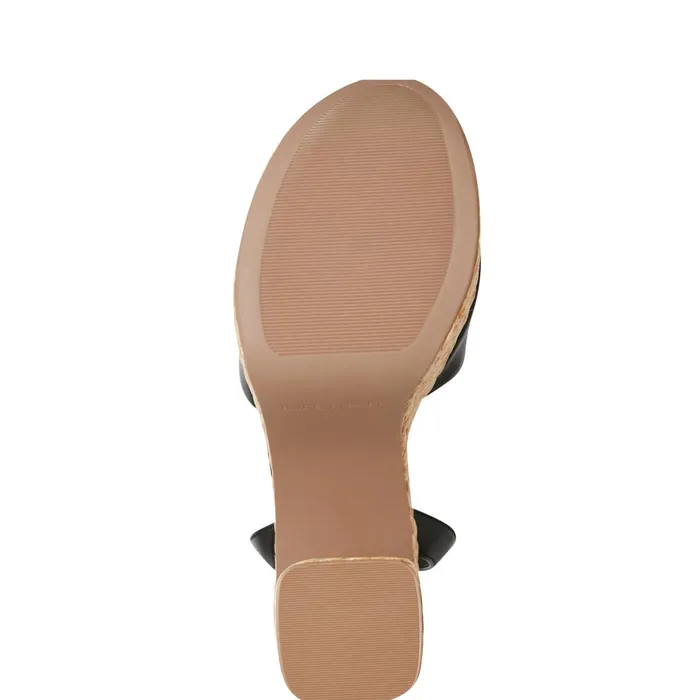 Women Palyca Platform Espadrille Sandal Black Leather Marc Fisher Sandals