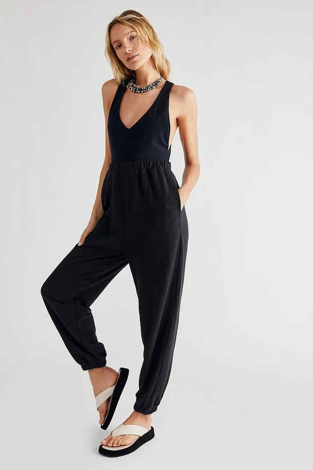 Women Pants Free People Kyle One Piece Black