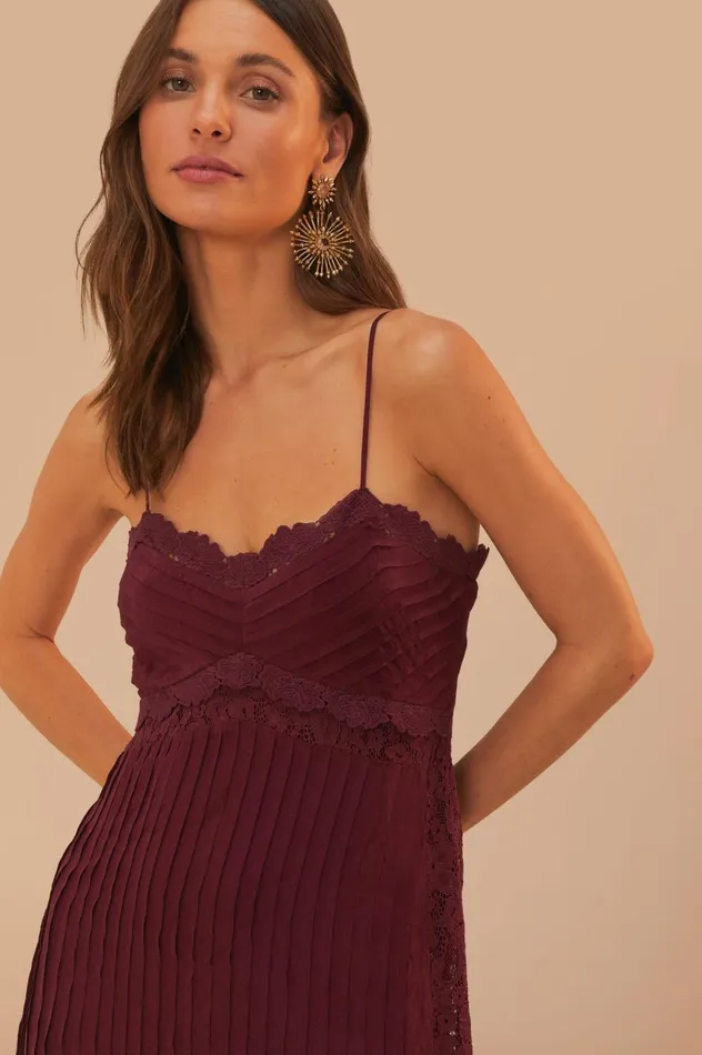 Women Purple Lace Sleeveless Midi Dress Purple FARM Rio Midi Dresses