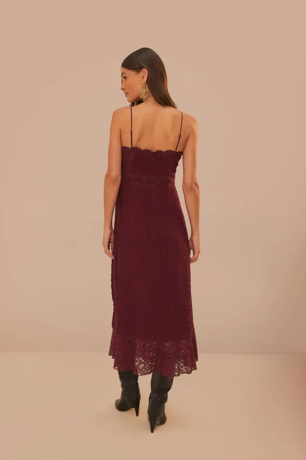Women Purple Lace Sleeveless Midi Dress Purple FARM Rio Midi Dresses