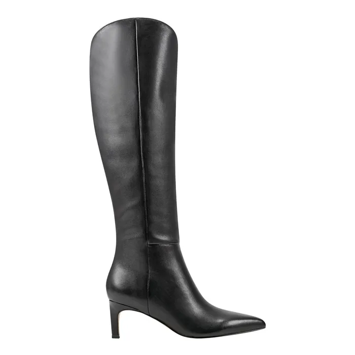 Women Quinnie Dress Boot Black Leather Marc Fisher Dress Boots