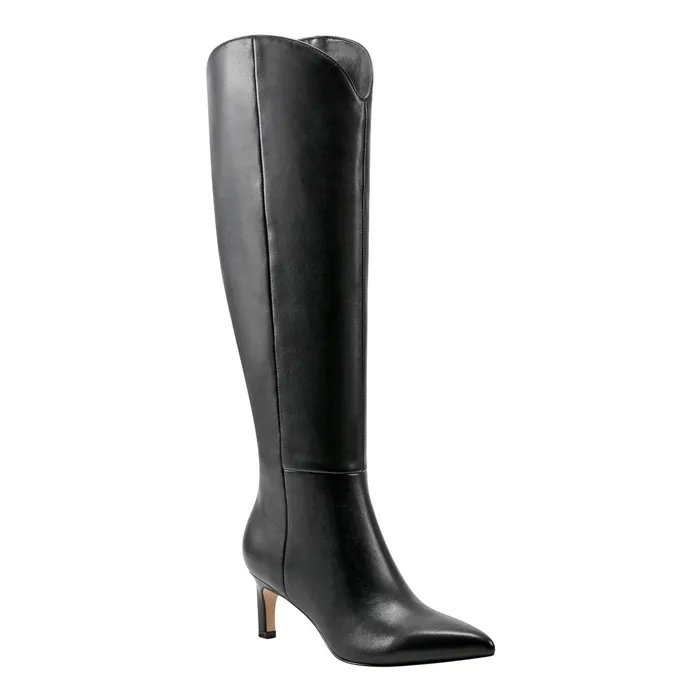 Women Quinnie Dress Boot Black Leather Marc Fisher Dress Boots
