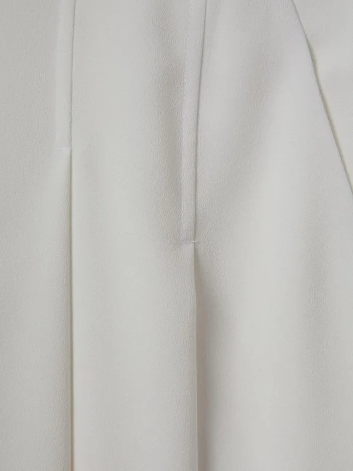 Women Reiss Brands High Rise Pleated Shorts Ivory