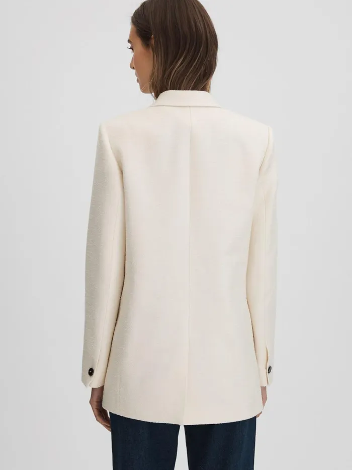 Women Reiss Coats Bronte Textured Double Breasted Blazer White