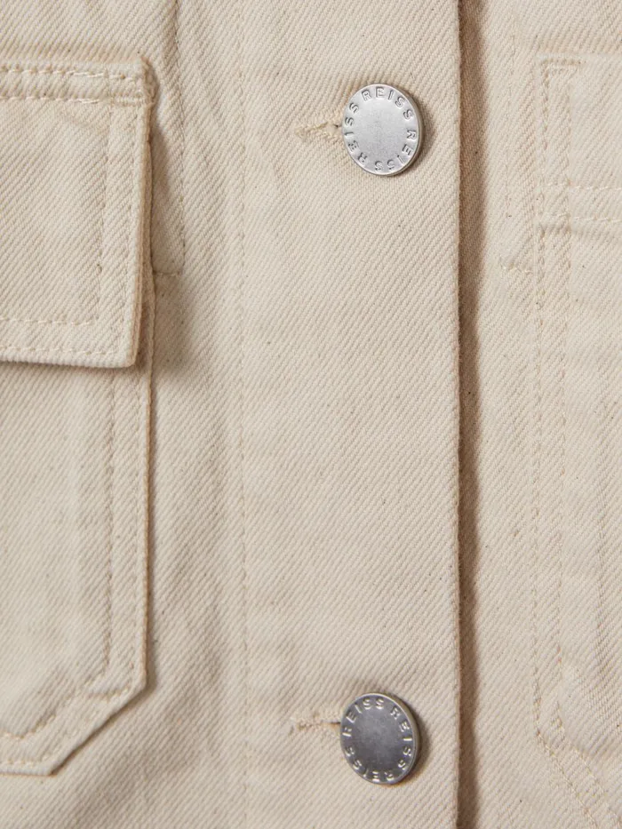 Women Reiss Coats Clayton Denim Overshirt Cream
