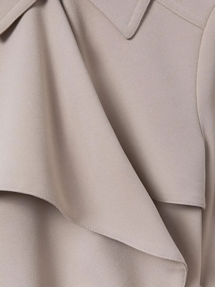 Women Reiss Coats Etta Double Breasted Belted Trench Coat Mink Neutral