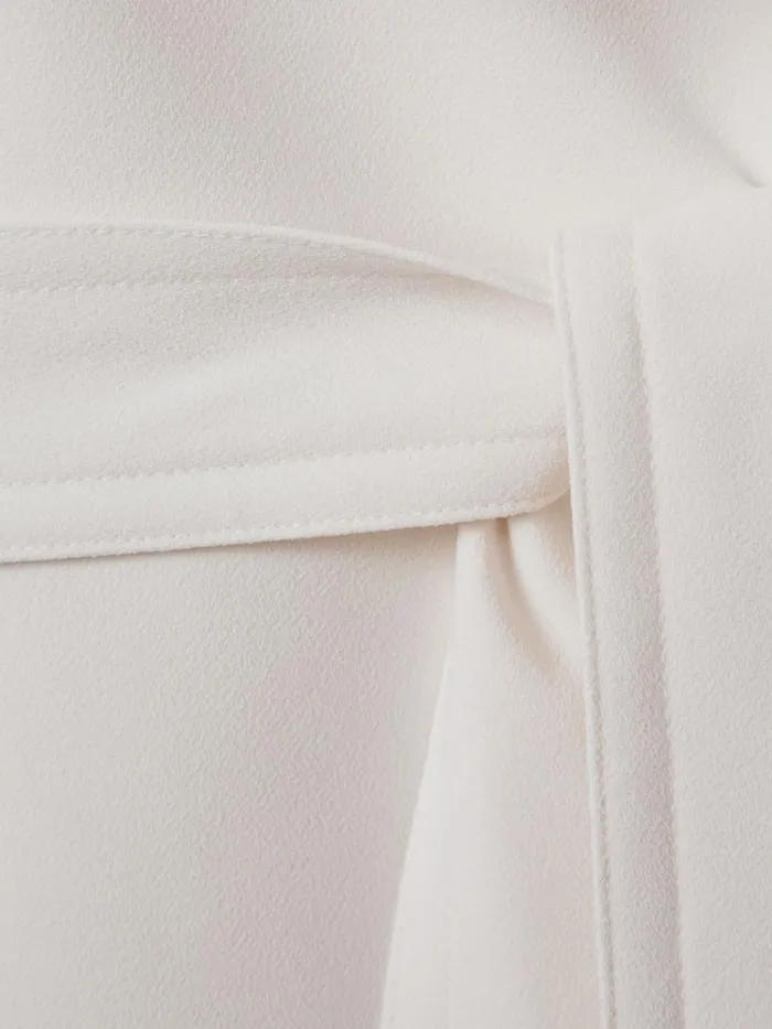 Women Reiss Coats Etta Double Breasted Belted Trench Coat White