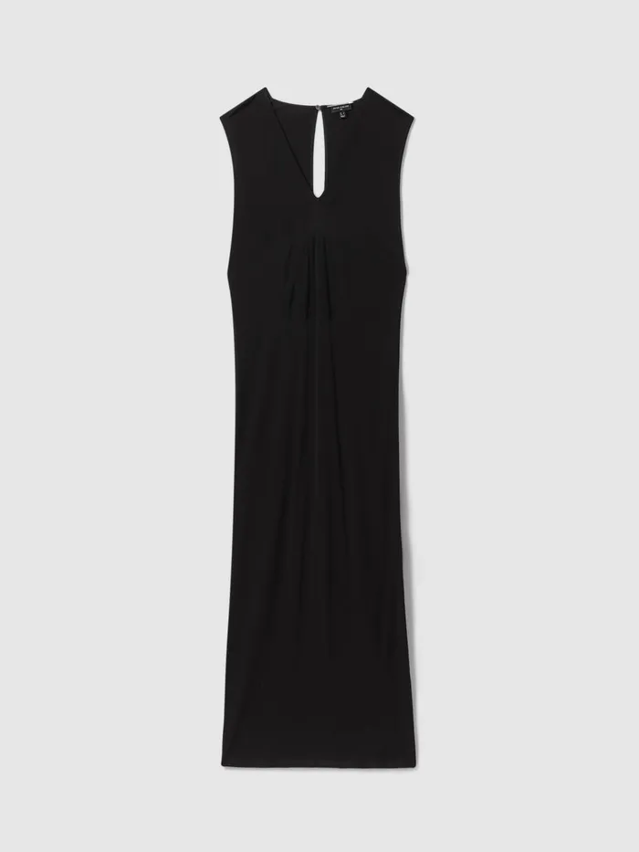Women Reiss Dresses Corset Detail Jersey Maxi Dress Black
