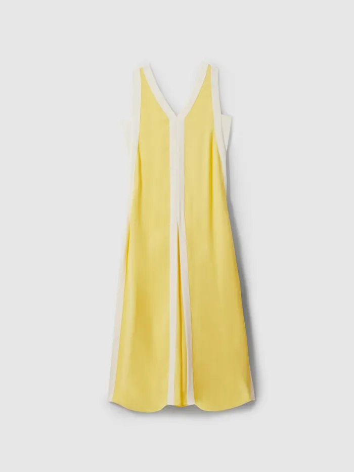 Women Reiss Dresses Rae Colourblock Maxi Dress Yellowcream