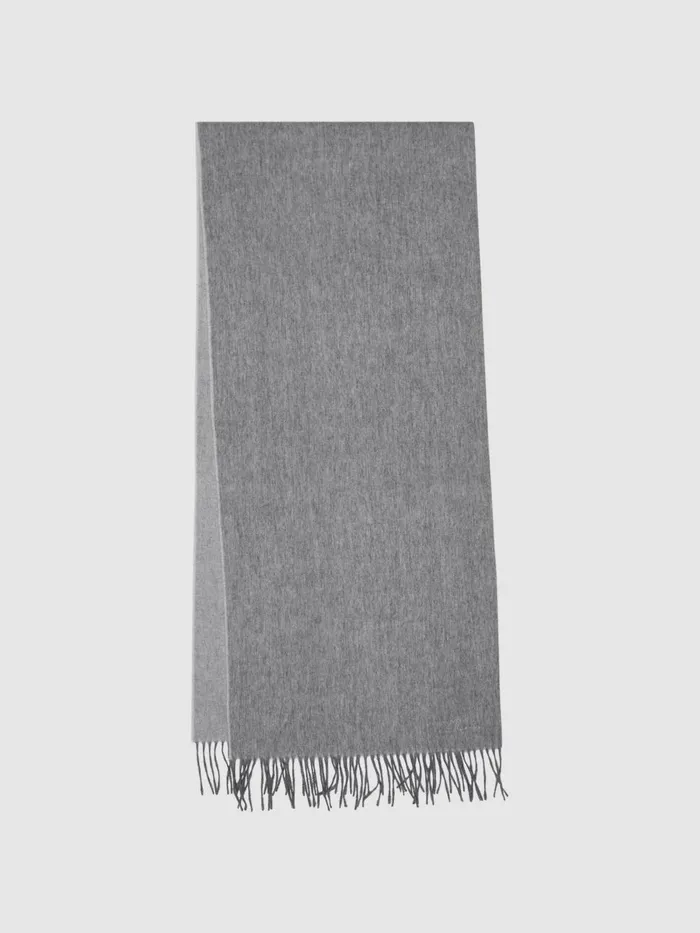 Women Reiss Hats Gloves and Scarves Picton WoolCashmere Scarf Soft Grey