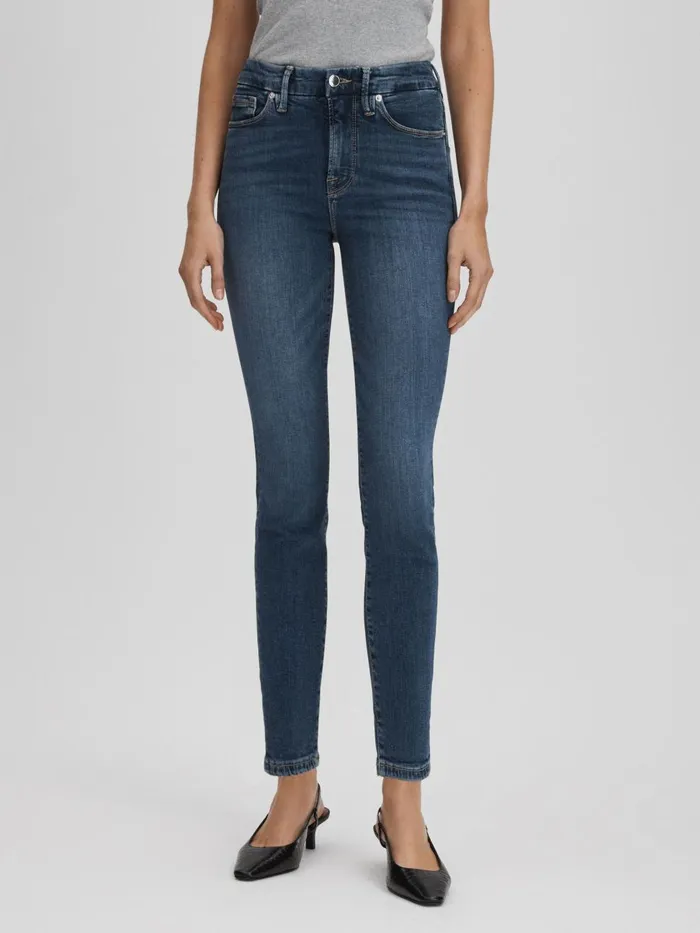Women Reiss Jeans American Good American Cropped Skinny Jeans Blue