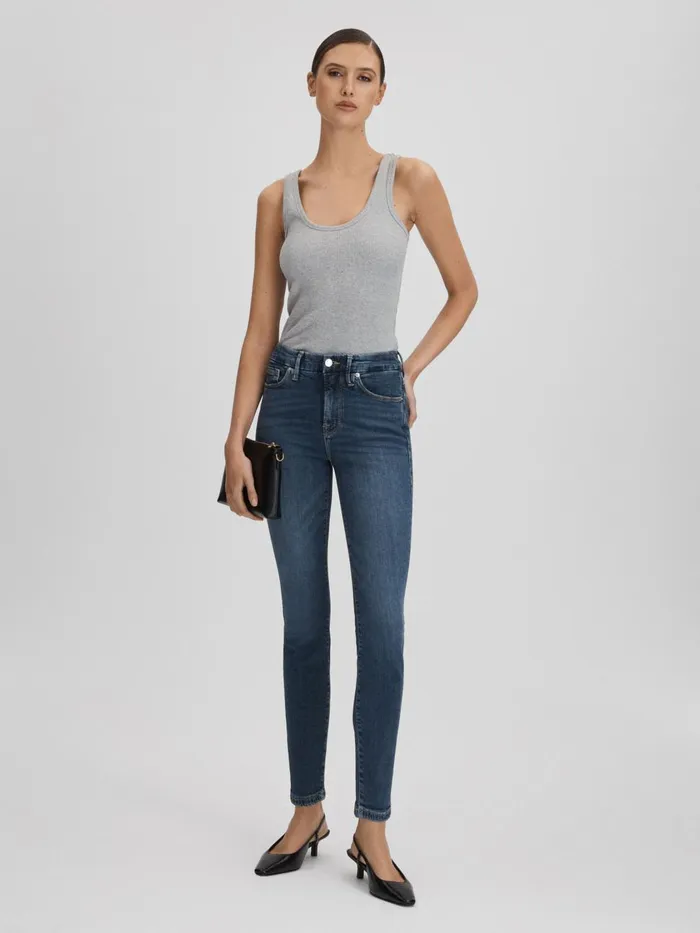 Women Reiss Jeans American Good American Cropped Skinny Jeans Blue
