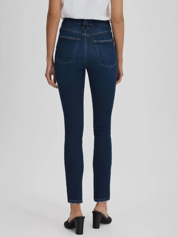 Women Reiss Jeans American Good American Exposed Buttons Skinny Jeans Indigo
