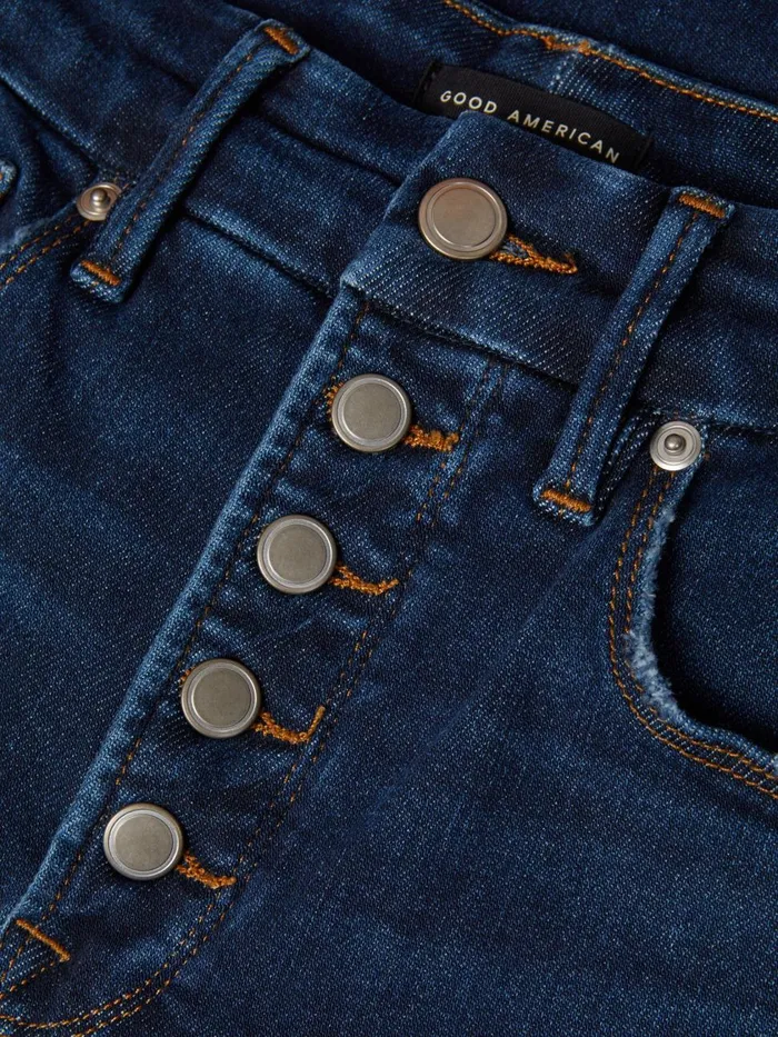 Women Reiss Jeans American Good American Exposed Buttons Skinny Jeans Indigo