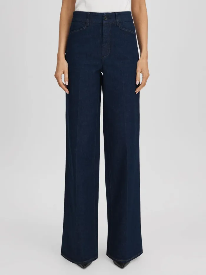 Women Reiss Jeans High Rise Wide Leg Jeans Edinburgh