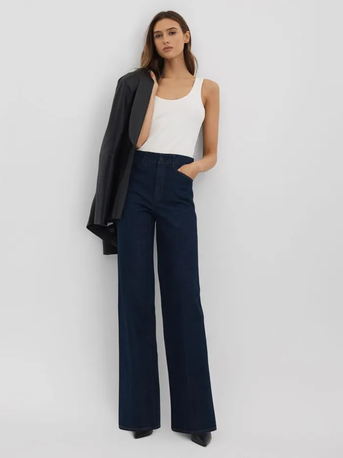 Women Reiss Jeans High Rise Wide Leg Jeans Edinburgh