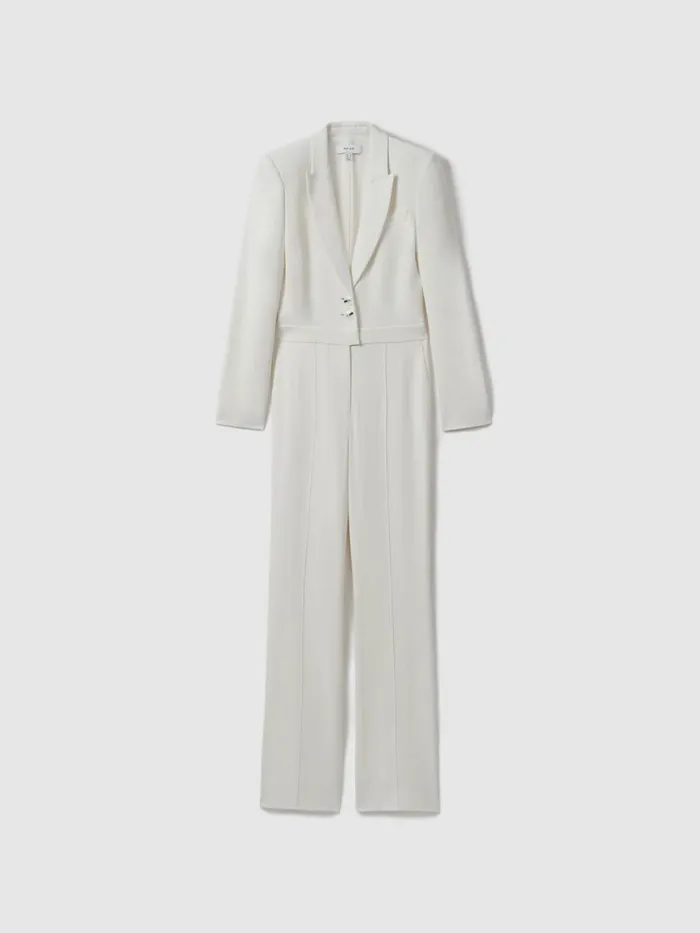 Women Reiss Jumpsuits and Playsuits Italian Tux Jumpsuit Ivory