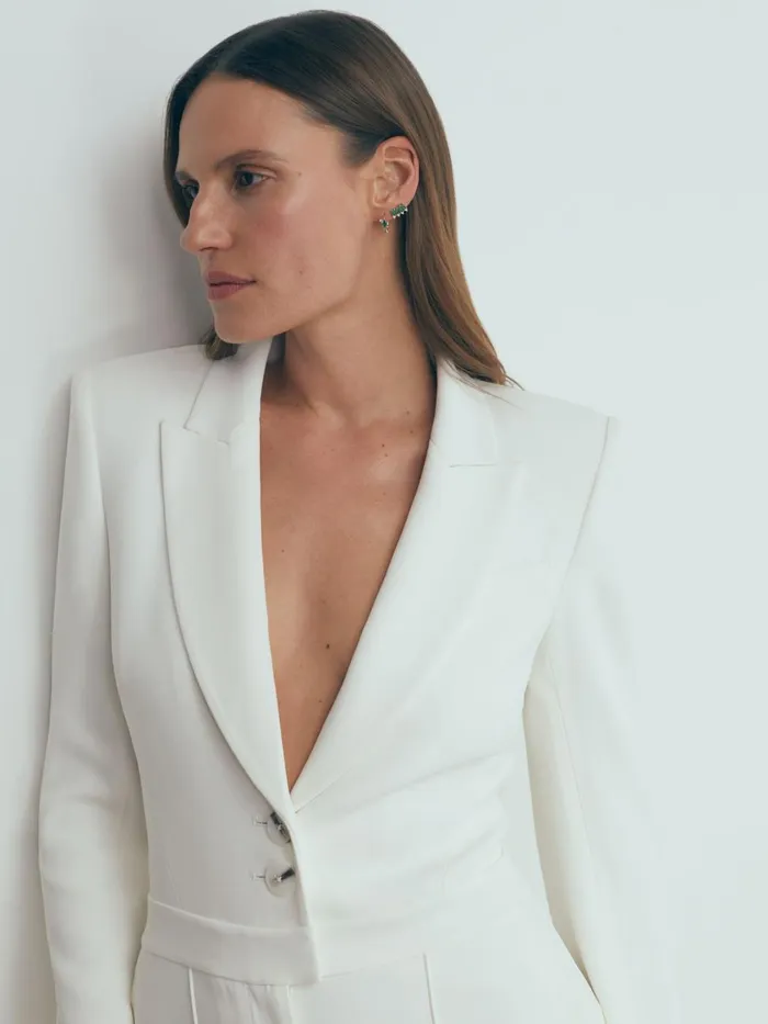 Women Reiss Jumpsuits and Playsuits Italian Tux Jumpsuit Ivory