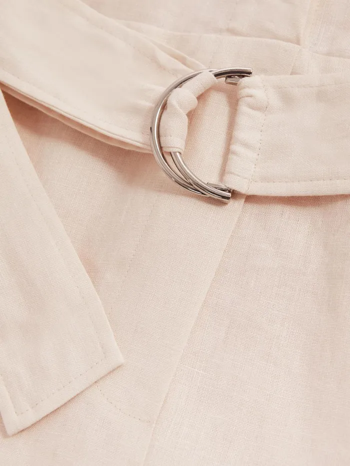 Women Reiss Jumpsuits and Playsuits Selina Linen Belted Playsuit Pink