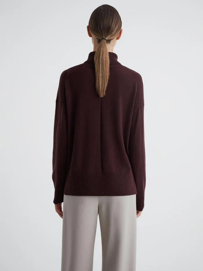 Women Reiss Knitwear Alexis Wool Blend Roll Neck Jumper Berry