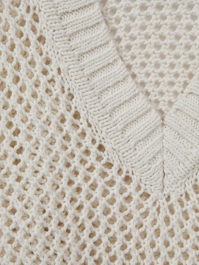 Women Reiss Knitwear Larissa Linen Cotton Open Stitch Jumper Ivory