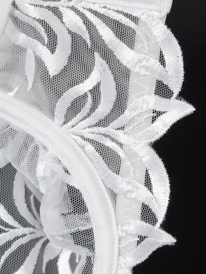 Women Reiss Lingerie Embroidered Mesh Bra White