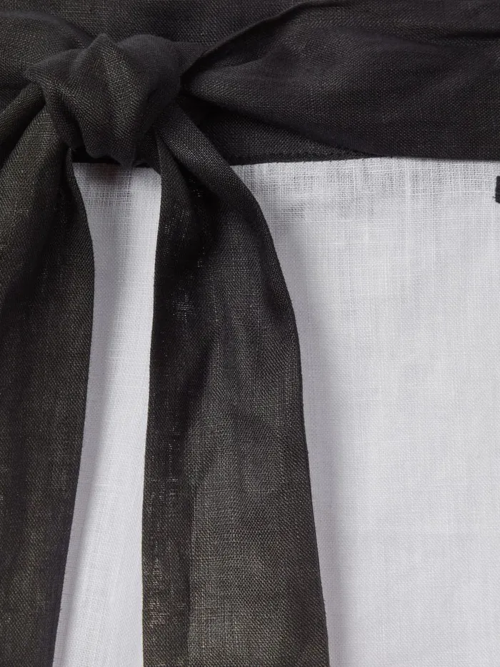 Women Reiss Pants Harlow Linen Side Split Trousers Whitenavy