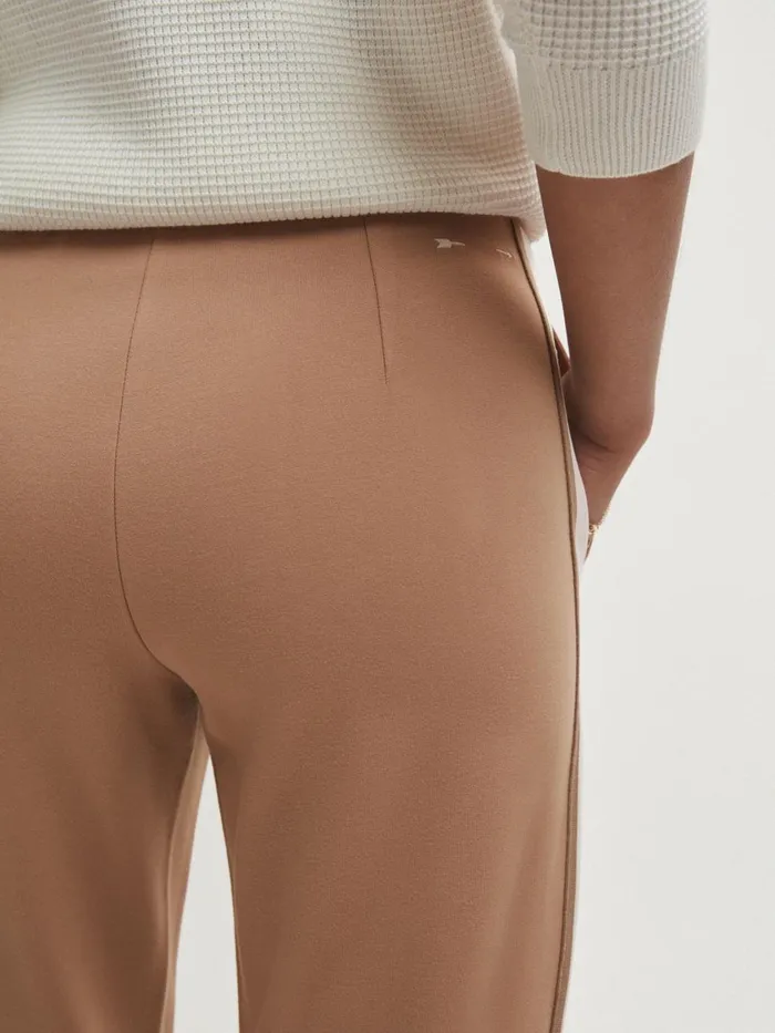 Women Reiss Pants Upside Contrast Stripe Elasticated Joggers Clay