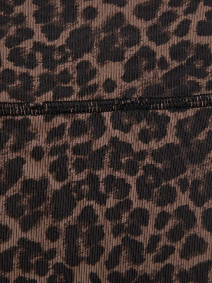 Women Reiss Pants Upside Leopard Print Leggings Animal
