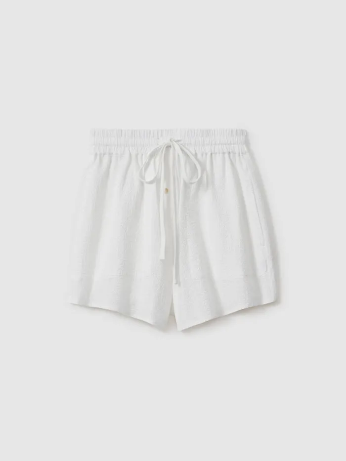 Women Reiss Shorts Born Cotton Blend Drawstring Shorts White