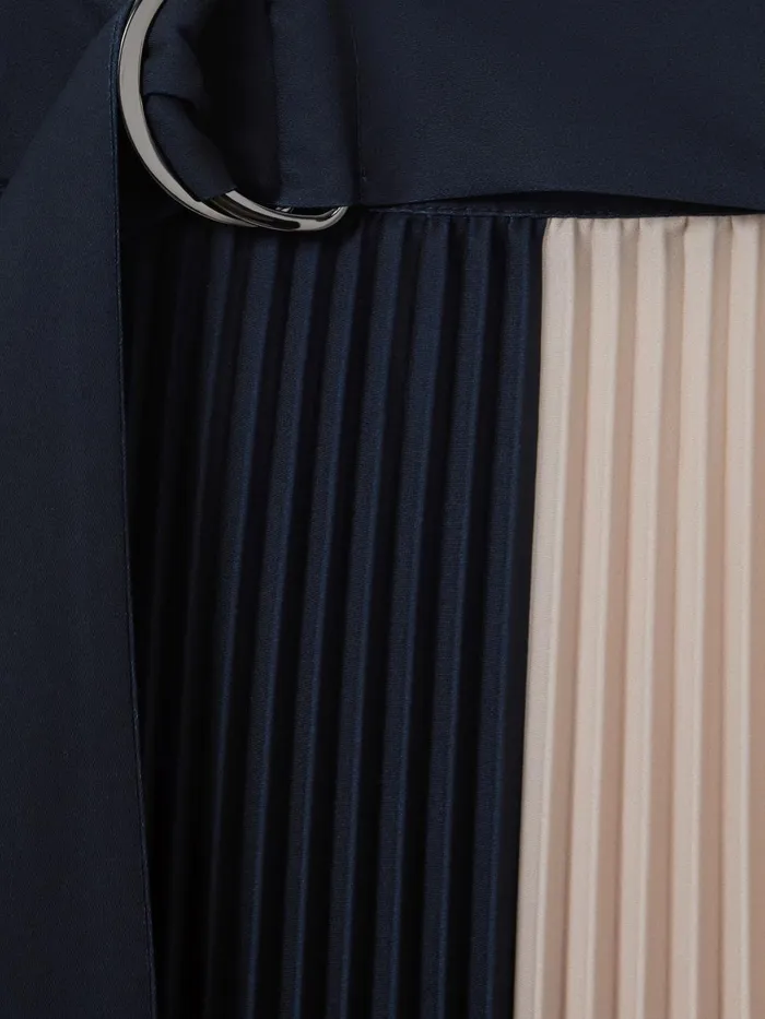 Women Reiss Skirts Ava Colourblock Pleated Midi Skirt Navynude