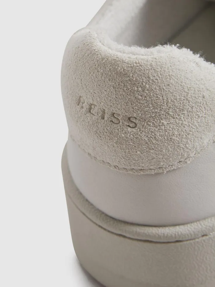 Women Reiss Sneakers Frankie Leather LaceUp Trainers White