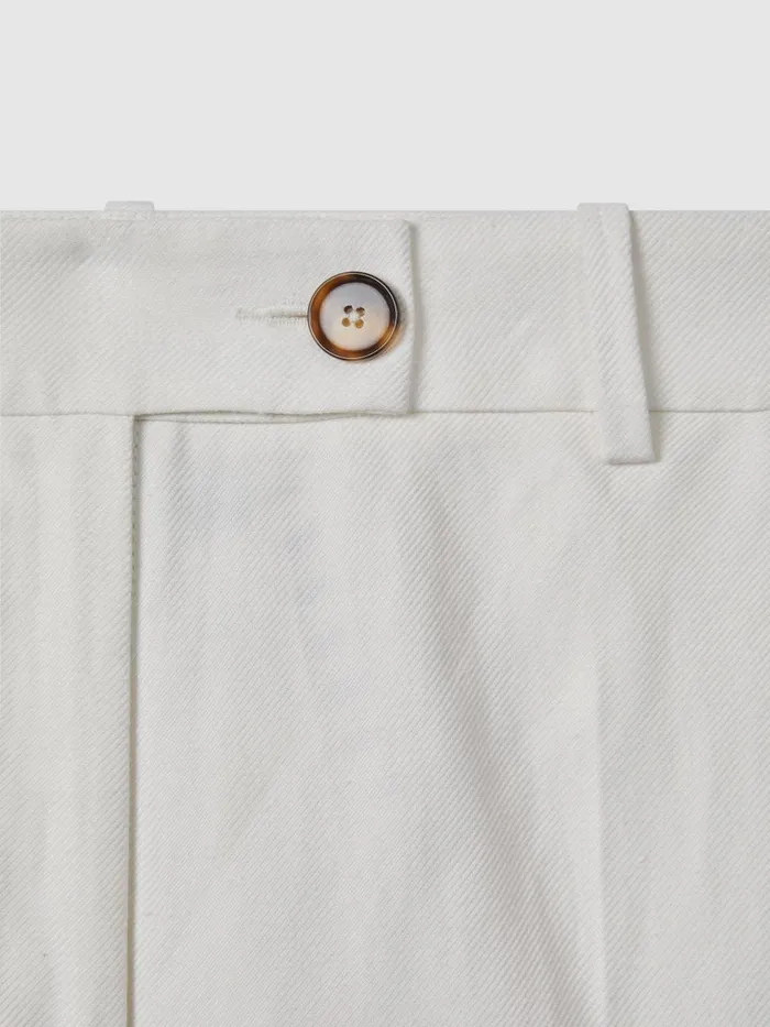 Women Reiss Suits and Tailoring Lori ViscoseLinen Wide Leg Suit Trousers White