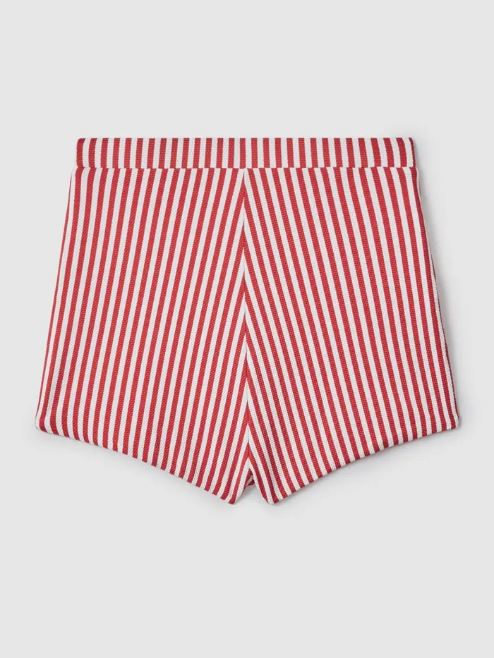 Women Reiss Swimwear High Rise Swim Shorts Red Stripe