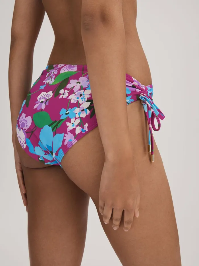 Women Reiss Swimwear Printed Ruched Bikini Bottoms Multi
