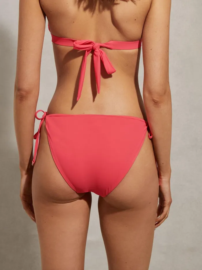 Women Reiss Swimwear Riah Triangle Halter Neck Bikini Top Coral