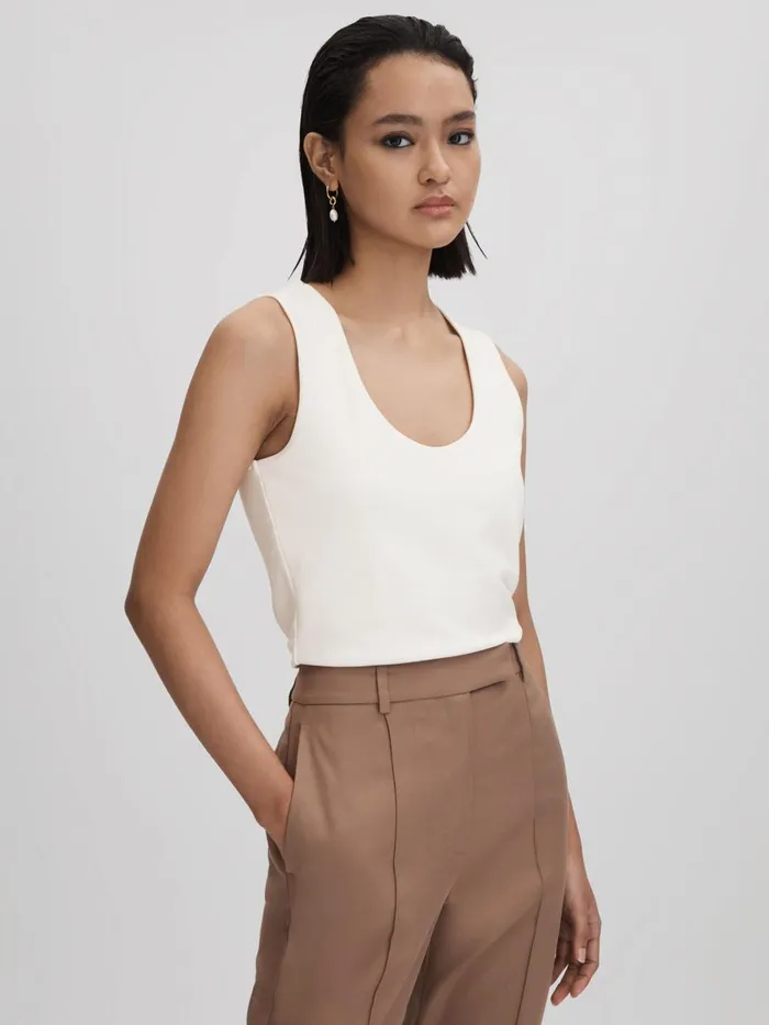 Women Reiss Tops Courtney Scoop Neck Vest Ivory