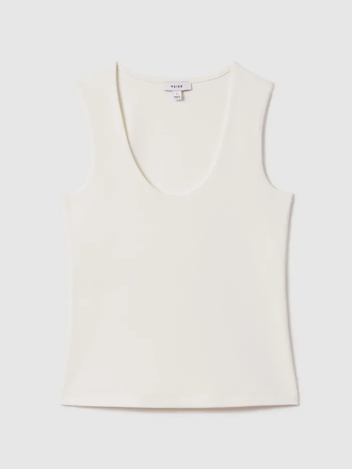 Women Reiss Tops Courtney Scoop Neck Vest Ivory