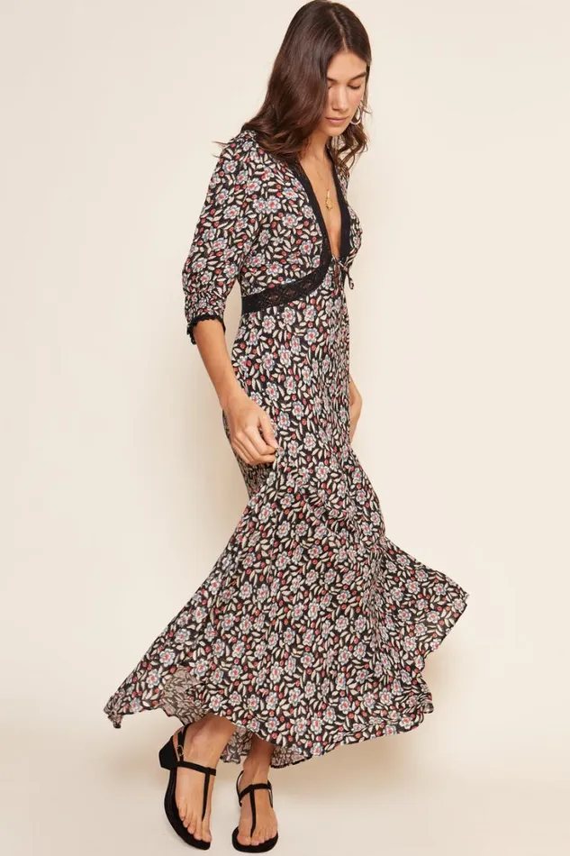 Women RIXO All Clothing Amina Midi Dress Carnation Slate