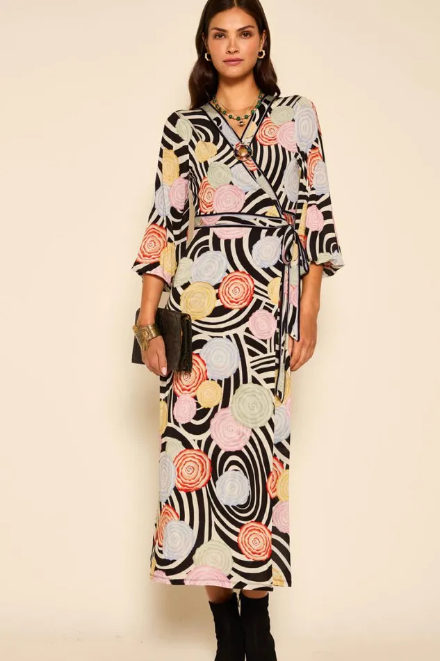 Women RIXO All Clothing Annora Jersey Wrap Dress Whirlpool Floral Multi