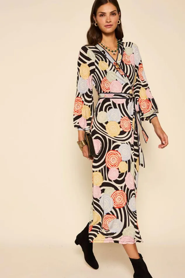 Women RIXO All Clothing Annora Jersey Wrap Dress Whirlpool Floral Multi
